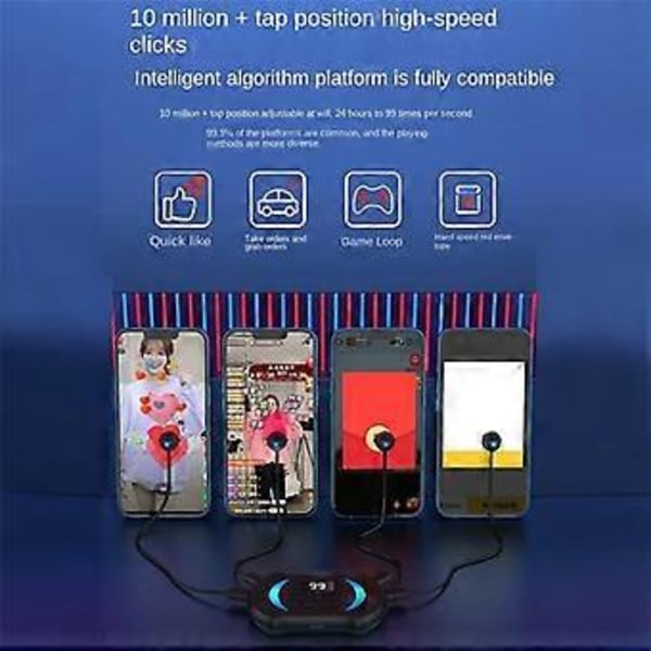 Automatisk skjermklikker for mobiltelefon, justerbar tilkobling, fysisk simulering, fingerklikkenhet, automatisk skjermklikker-A