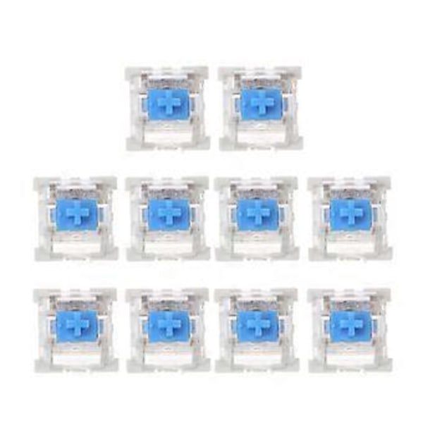 10 stk. 3-pinners mekanisk tastatur blå bryter for Cherry MX tastatur tester kit 60g kraft PCB-montert