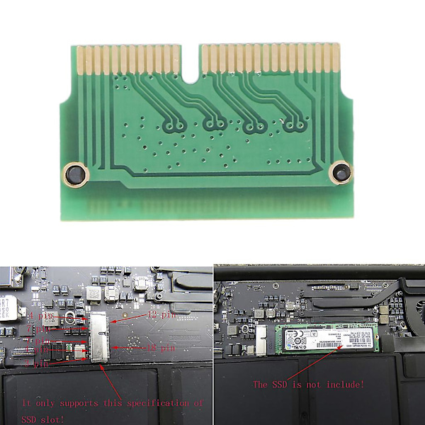 Pcie för M.2 Nvme M-key Ssd-konverteradapter Ssd-uppgraderingskit för 2013 2014 2015