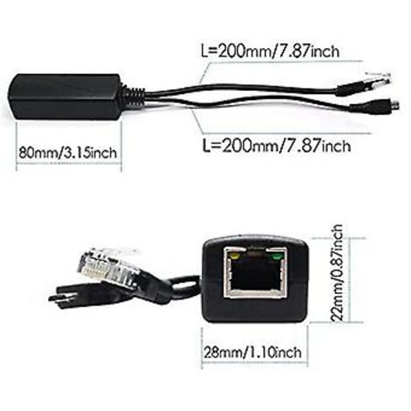 -usb Poe Splitter 48v til 5v2a/3a Mini Usb med Ph-opladning