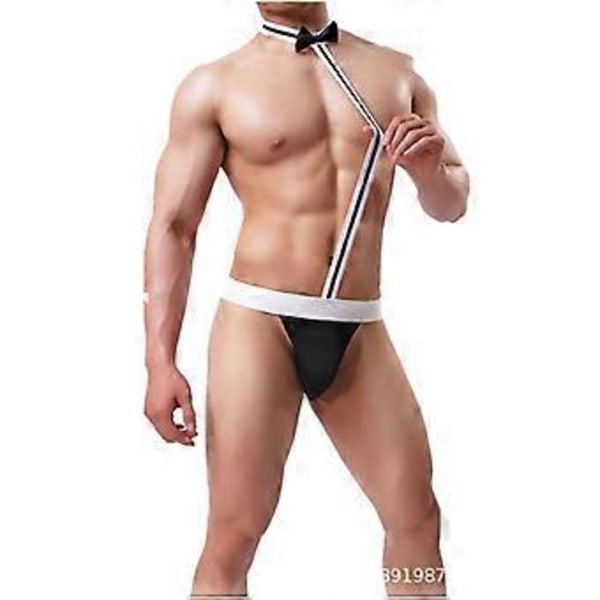 Sexiga underkläder i ett stycke för unga män med rosett, tights, stringtrosa, förförisk, sexig, drop shipping, svart, one size