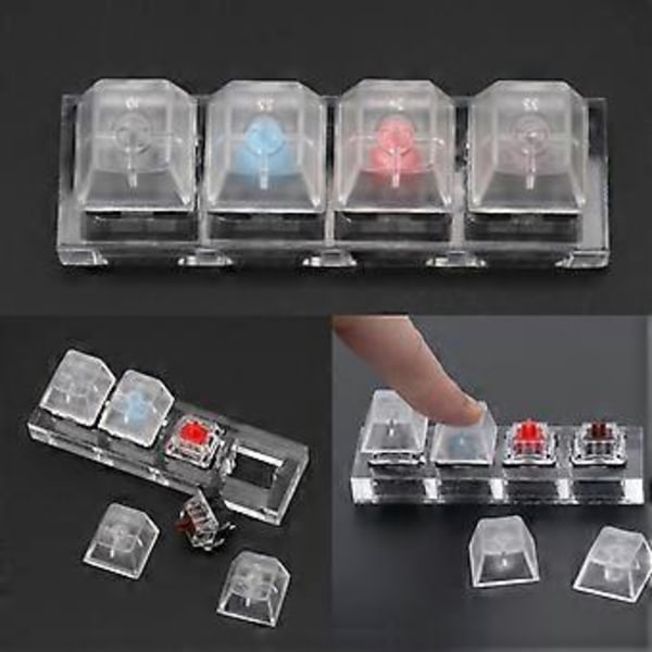 4 Gateron MX Switches Sæt Akryl Mekaniske Tastaturer Gennemsigtig Klar Sampler Tester Mekanisk til Tast Switch Sæt
