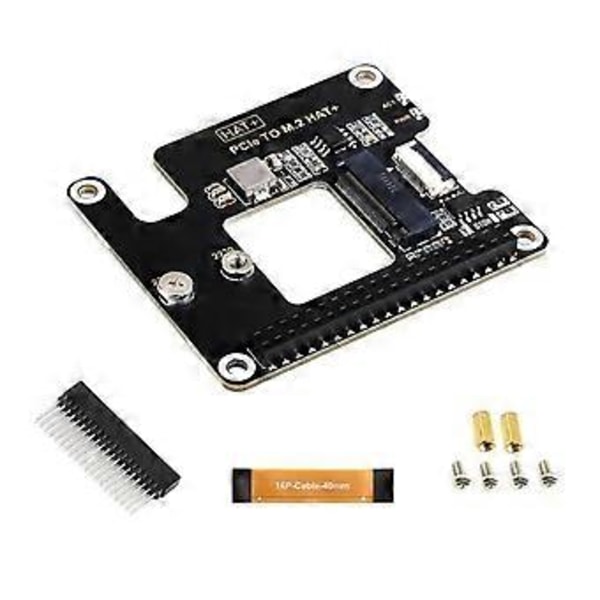 5 PCIe - M.2 HAT NVME -nopean laajennuskortti 16P-kaapelilla ja GPIO-otsikkotuki aktiivisella jäähdyttimellä
