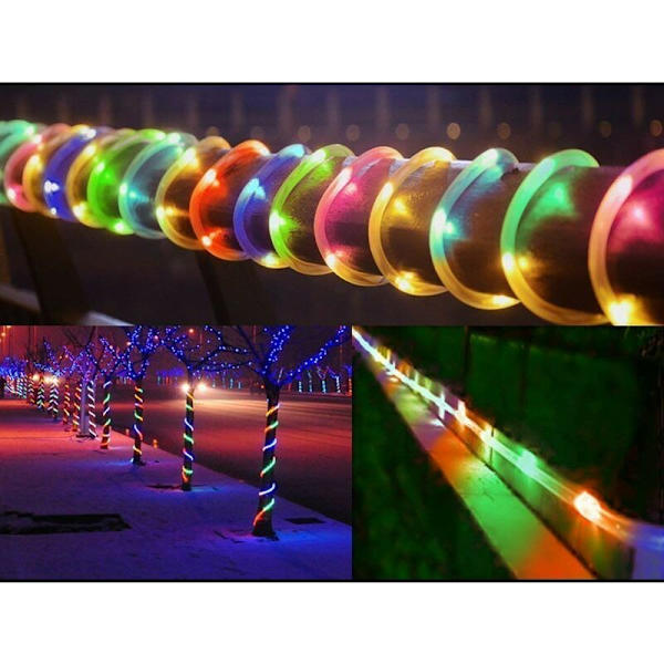 Solcellslingor utomhus, vattentäta 20M 200 LED, 8 lägen, koppartrådsrör, gnistrande solcellslampor för trädgård, bröllopsfest, jul D