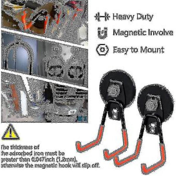 2 kpl Magneettikoukkuja autotalliin, suuret magneettikoukut raskaan käytön, vahvat magneetit metalliset yleiskoukut