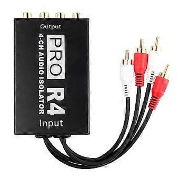 Audio Isolator 4CH Audio Støjreduktion Jordforbindelsesisolator til Bil Audio Modifikation, Let at Bruge