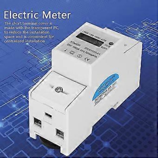 Xtm35s 220v Digital 2p Din Skena Elmätare Elektronisk Kwh Mätare
