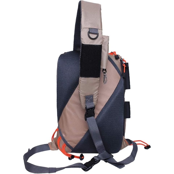 Fiske Slungväska Bröst Axel Ryggsäck Crossbody Väska Lätt (khaki)