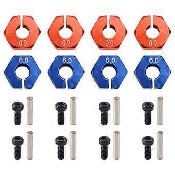4 st Aluminium 6mm Tjocklek Hjul Hex 12mm Drivnav med Stift Skruvar för RC Bil Crawler Lastbilar Slash