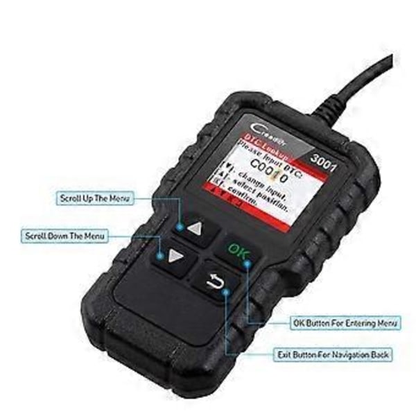 Launch X431 Cr3001 Auto Fuld Obd2 Obdii Kode Læser Scanner Creader 3001