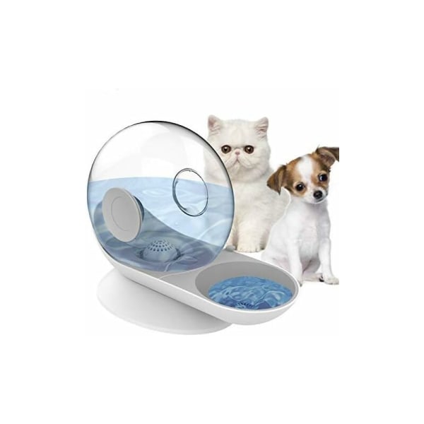 Små kæledyr Vanddispenser Hunde Katte Gravity Waterer Foderskål Automatisk vanddrikkefontæne til små eller mellemstore hunde Katte (grå