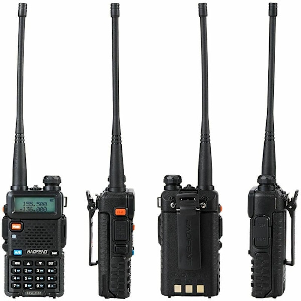 BAOFENG UV-5R Walkie Talkie FM-sender To-kanals radio Dual Display 400-520mHZ 5W Genladbar To-kanals Ham Radio Håndholdt radio med ørepropp