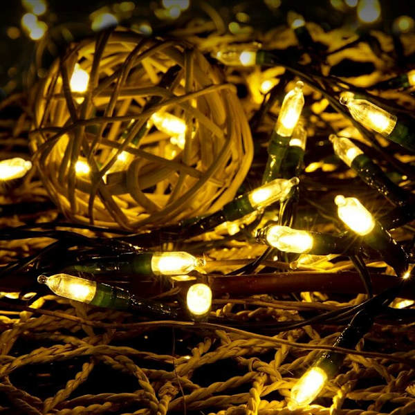 Julelys - 50 stk. Transparent LED Grøn Ledning Mini Lys Batteridrevet Lys med Timer, Bruges til Juletræ Girlande, Bryllup p