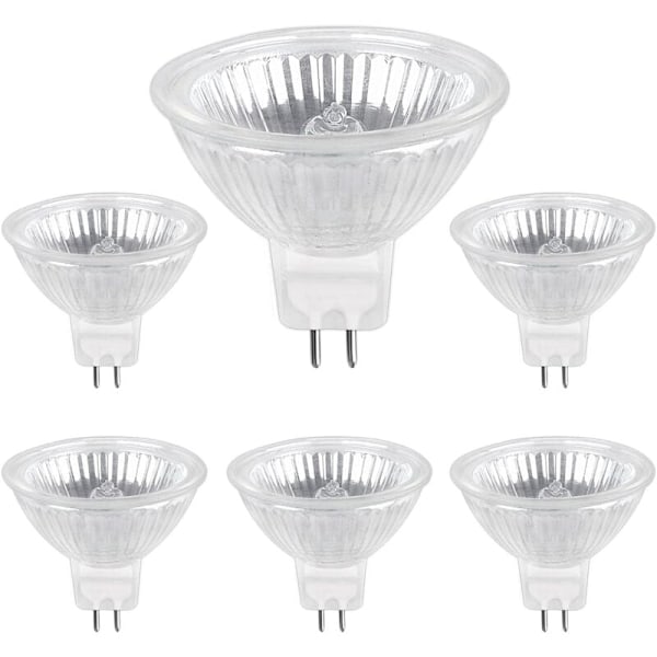 6 st Halogenlampa GU5.3 35W 12V, 680lm Varmvitt 2700K Dimbar, MR16 Halogen Spotljuslampa