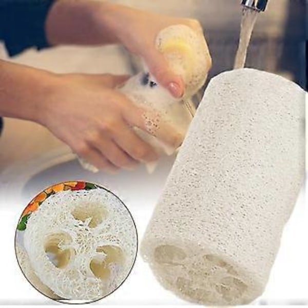 5 st Loofah Svamp Naturlig - Naturliga Loofah Svampar - Dusch Exfolierande Svamp För Kroppsskrubb, Ekologisk Loofah Disk Svamp, Spa Dusch Skrubb