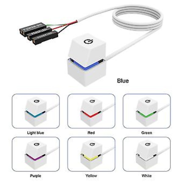 2m Portabla LED-lampor Dator Skrivbord Switch PC Extern Start På/Av Knapp Förlängningskabel, RGB