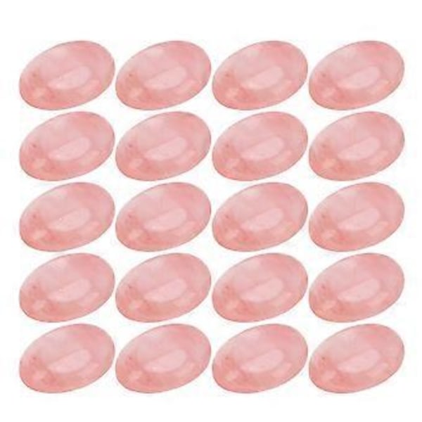 20 stk. Vandmelon Rød Oval Cabochon Sten - Flad Bagside Perler til Smykkefremstilling