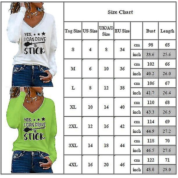 Xmas Tunika Kvinner Lang Ermet V-hals T-skjorte Jul Casual Bluse Topp