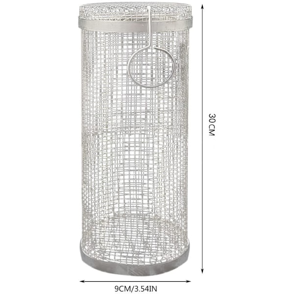 Rund grill i rustfritt stål 30 cm Non-stick grill for BBQ Rund grillsett - med gaffel
