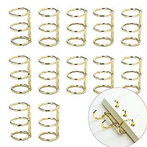 12 stk. 3-rings ringe bladbindere ringe snap split hængsel 20 mm indvendig diameter
