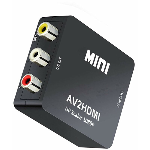 Mini AV RCA CVBS HDMI-videomuunninsovittimet, jotka tukevat 720 1080P:tä kameroille, Xbox 360:lle, PS1:lle, PS2:lle, WII:lle, N64:lle, DVD-soittimelle, VHS:lle