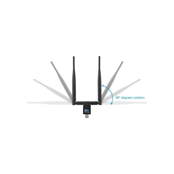 Wifi-dongle, Usb 3.0 Wifi trådløs adapter 1200 mbps, Wifi-dongle dobbeltbånds avtakbar 5dbi 2.4/5.8 Ghz antenne, kompatibel med Windows XP/Vista/7/8