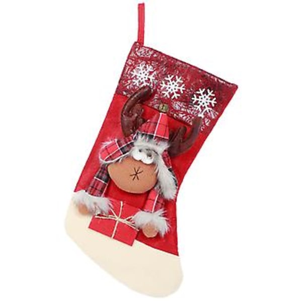 Hängande Julstrumpor Socka Presentpåse Hängande Prydnad Julgransdekoration Älg