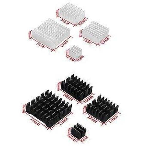 Til 5 Køleplade CPU Monteringsdesign med Selvklæbende Bagside Chip Termisk Ledningsevne Køling Køleplade Sæt, B