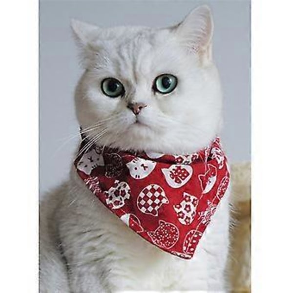 Kissa Kolmio Huivi Söpö Japanilainen Tyyli Säädettävä Mohair Lemmikkieläinten Kolmio Huivi Uudeksi Vuodeksi Punainen L