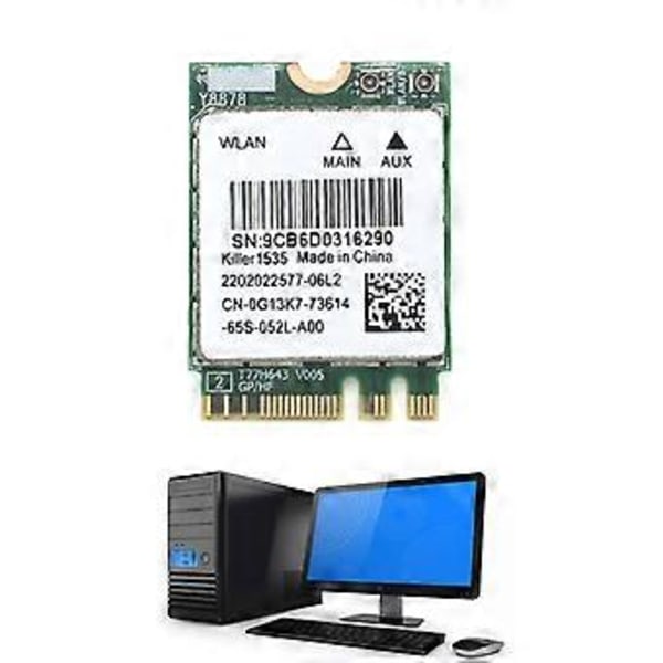 Killer1535 Langaton Verkkokortti NGFF Liitäntä Tukee BT4.1 DualBand 1200Mbos
