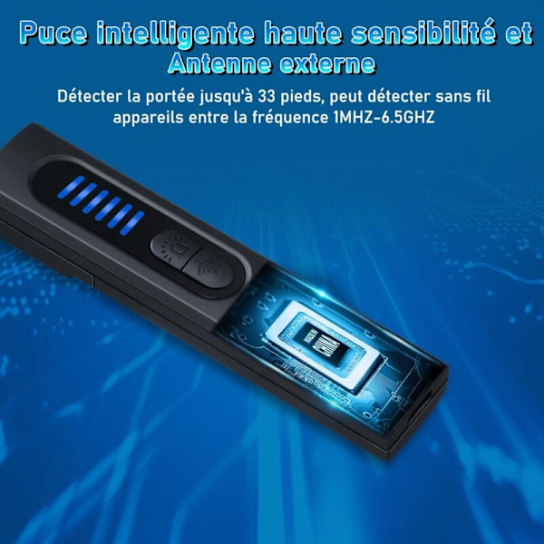 Lille Spykamera Detektor - RF Bug Detektor til Skjult Kamera, Anti-Spy GPS Tracker Scanner, Detect GSM Skjult Kamera, Lytteapparat Finder til Hjemmet
