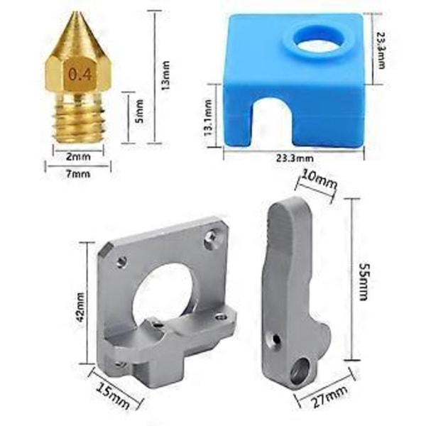 3D-skrivardelar Aluminiumlegering Uppgraderad Extruder Bowden Block CR10 1.75MM Filament Extrudering För MK8 CR-10 Ender-3