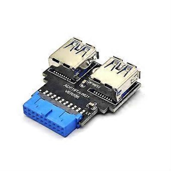 USB3.0 19/20 Pin til Dobbelt USB3.0 Mini Adapter til Computer Extender USB3.0