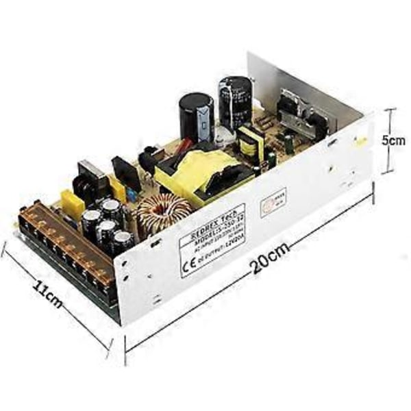 DC 12V 20A Universell Reglerad Switchande Strömförsörjning Transformator för LED Strip Light