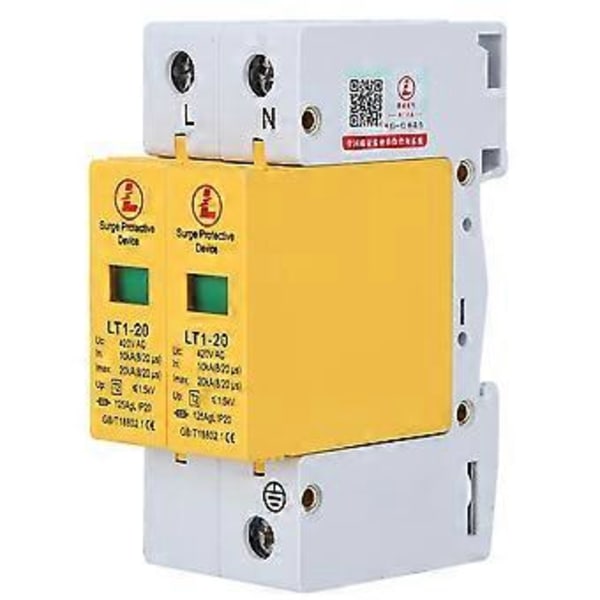 Overspændingsbeskyttelsesenhed Gul Modul 2P LT120 20ka AntiThunder Modulære Apparater