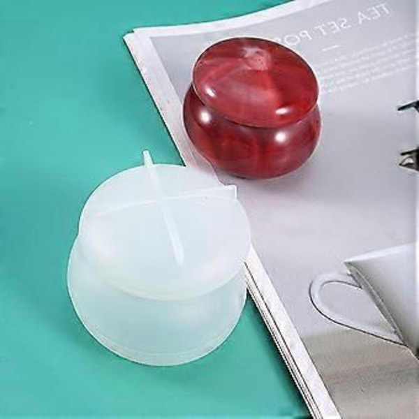 Formlåg til Kunst Epoxy Krukke Pynt Dåse Beholder Håndværk Makeup Diy Gave Med Lille Silikonebeholder Håndlavet Holder 1 stk.-