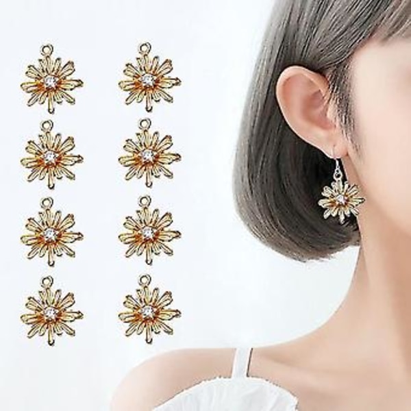 20 stk. Acsergery Gave Legering Emalje Blomster Charms Diamant Anheng Tusenfryd Blomst