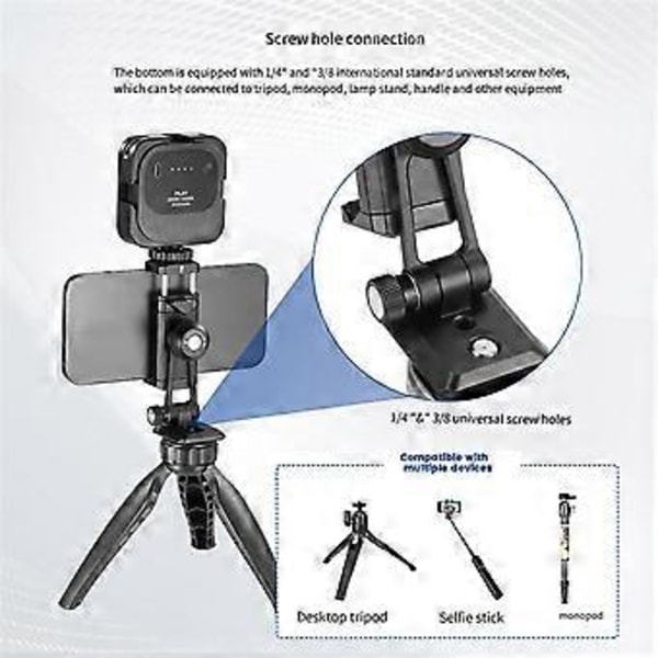 Telefon Tripod Mount Adapter med Arca QR Base, Cold Shoe, 360 Drejelig 180 Tilt, Telefonholder med 15 Pro Max