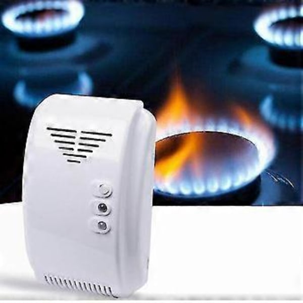 Gasdetektor, 12V Gasdetektor Sensor Alarm Propan Butan LPG Naturlig Husbil Husbil RV Van Vit (hy)