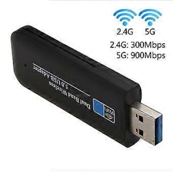 Trådløs 1200Mbps USB wifi-adapter MU-5300 Dual Band 2.4GHz 5.8GHz WiFi Antenne PC Mini Datamaskin Nettverkskort Mottaker