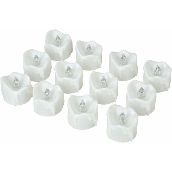 LED-ljus, LED-värmeljus, flamlösa ljus med timer, automatiskt läge: 6 timmar på och 18 timmar av, 3,2 x 3,6 cm, 12-pack, varmvitt