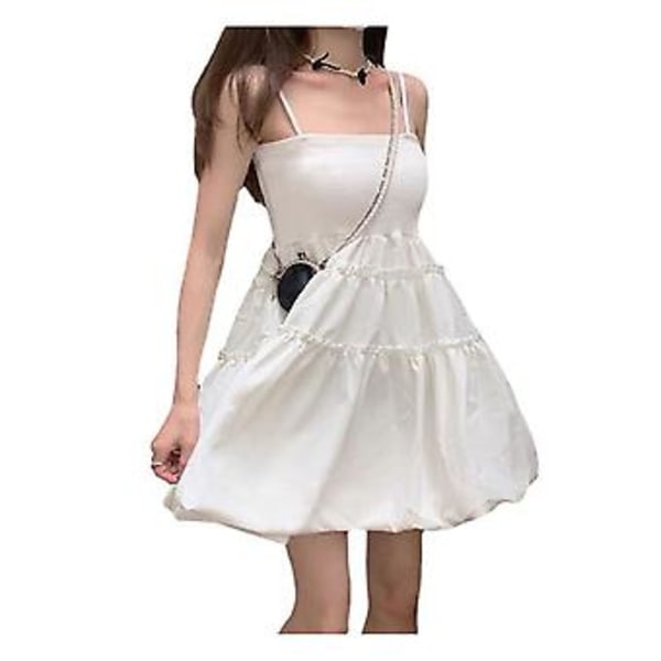Dame Strokkjole Fransk Vintage Prinsesse Stil Rygløs Blødt Materiale Stilfuld til Fester Sommer Hvid M