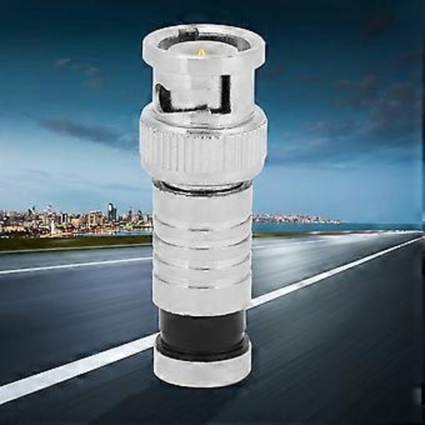 10 st BNC Kompressionskontakt Hane FR Koaxial Q9 Adapter för RG59 CCTV-system