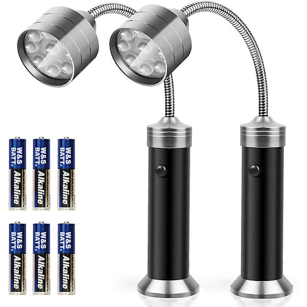2 st grilljus, båda sidor magnetisk grilllampa grillbelysning, 9 LED grilljus set