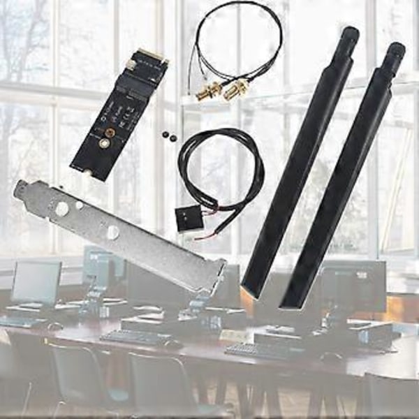 för M.2 till Nvme WiFi-kort till för M.2 för Key för M Wifi-adapter för SSD-omvandlare AX200 AX210 BCM94360NG Bluetooth-kompatibel