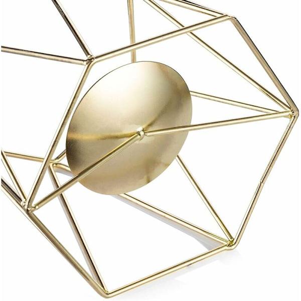 2 st gyllene metallpelare ljusstakar, geometriska värmeljushållare, bröllopsdekorationer, soffbord för heminredning, ceremoni a