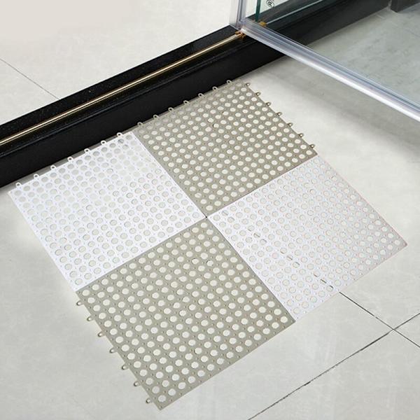 6 stk. skridsikre samle-PVC badeværelse toilet køkken gulvmåtte skridsikker toiletmåtte gulvmåtte 30X30CM