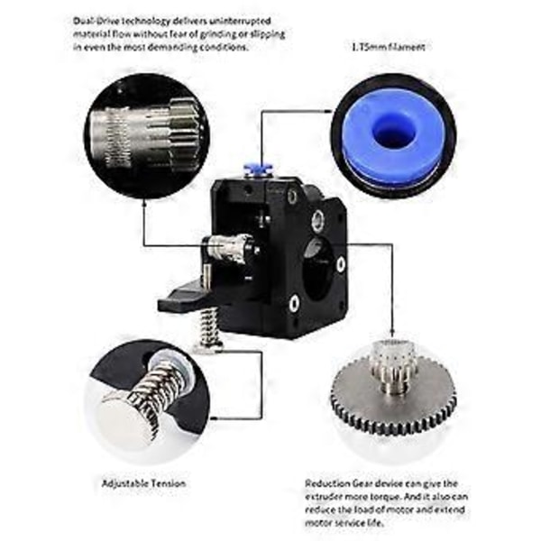 Oppgrader Ekstruder Legeringsblokk Bowden Ekstruder 1.75mm Filament for Ender 3, Ender 5/5 Plus/Pro, CR-10 Serien