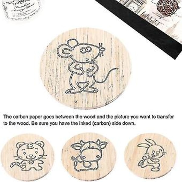 100 ark karbonpapper, svart grafitpapper för att överföra mönster på trä, papper, canvas och annat