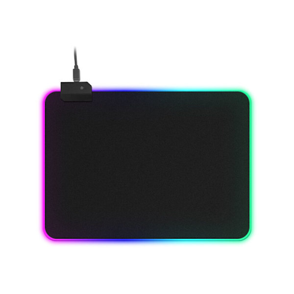 RGB-pelihiirimatto – 350x250x4mm LED-hiirimatto liukumattomasta kumialustasta, pehmeä hiirimatto MacBookille, PC:lle, kannettavalle tietokoneelle, toimistoon (musta)